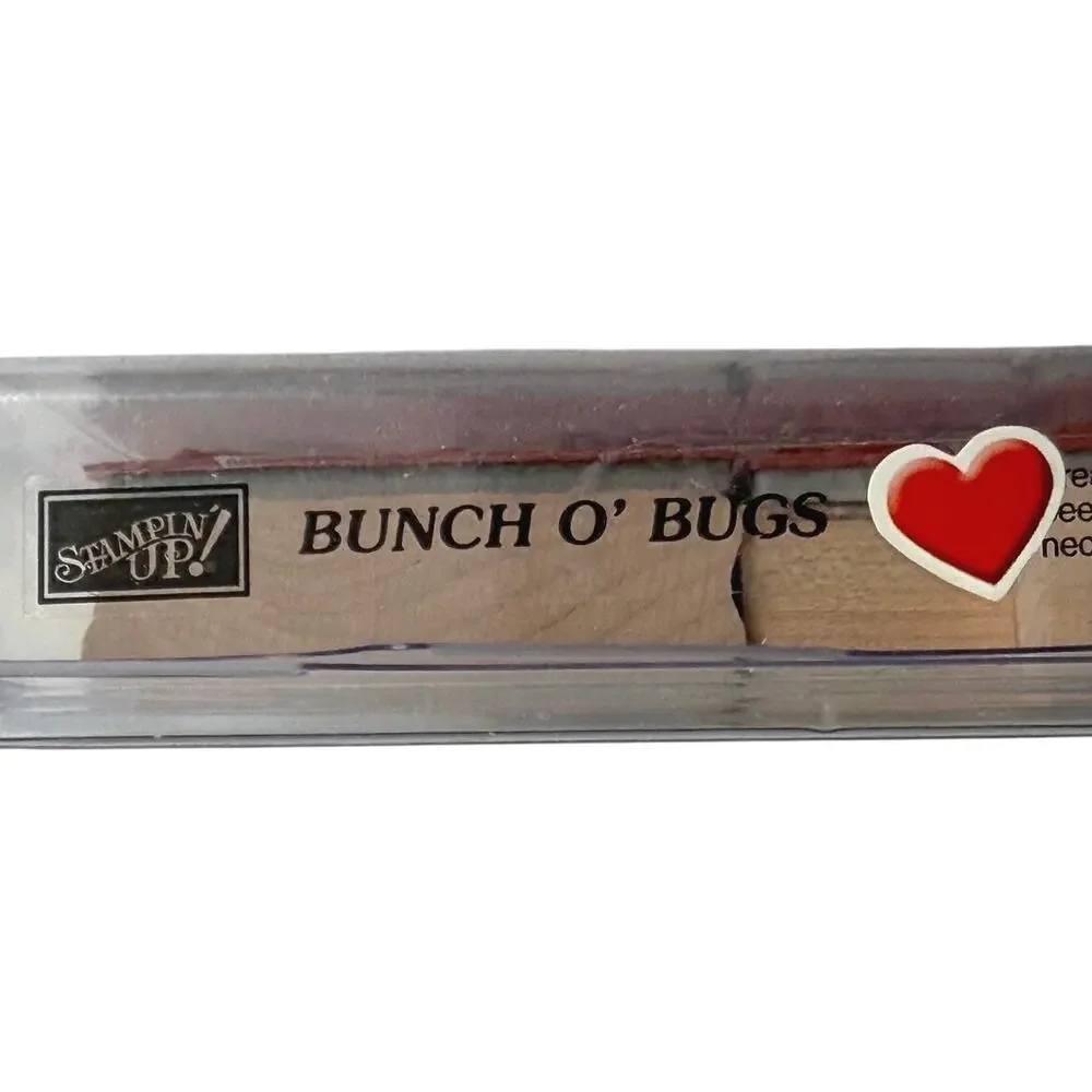 Stampin’ Up set of 6 wooden stamps bunch o' bugs collection